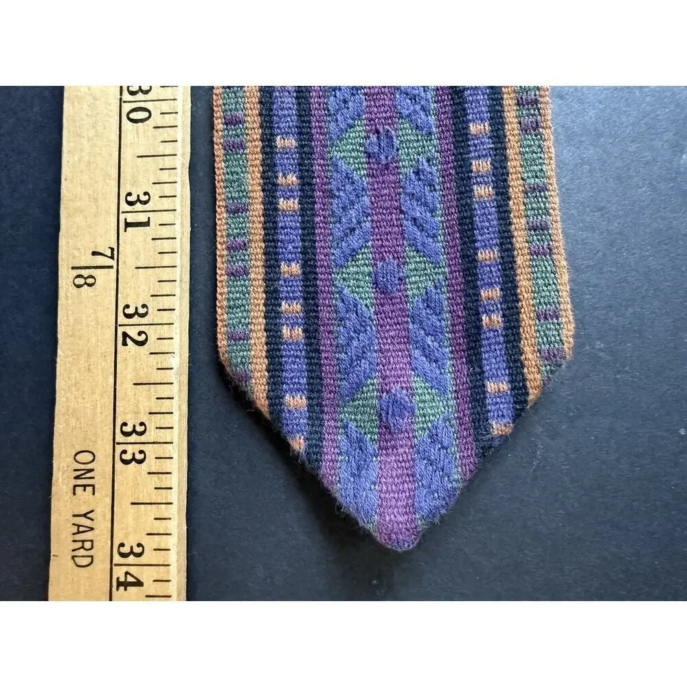 Lands End Southwestern Colorful Boho Belt Woven Fabric Boho One Size Festival